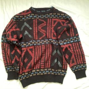 vintage 80s print knit sweater